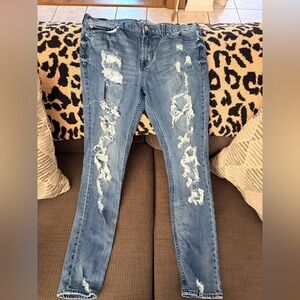 PacSun Ripped Blue Skinny Jeans